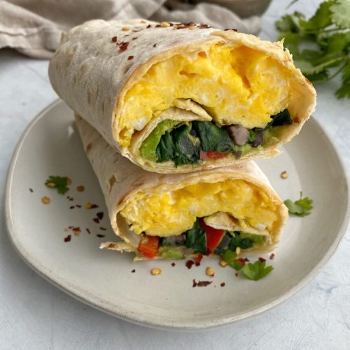 Scrambled Egg and Spinach Wrap